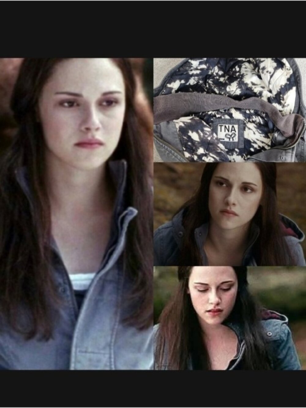 Bella Swan Twilight Grey Jacket ALT Lining Pattern Size L As Seen On New Moon